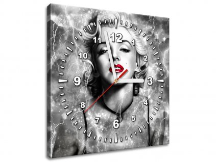 Obraz s hodinami Elektrizující Marilyn Monroe (Velikost 30 x 30 cm)