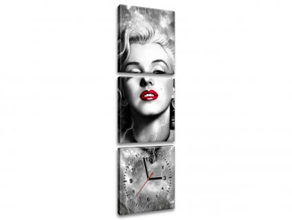 Obraz s hodinami Elektrizující Marilyn Monroe 30x90cm (Velikost 90 x 30 cm)