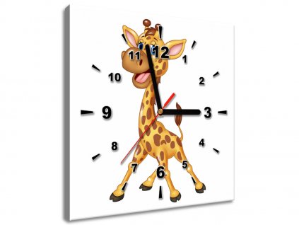 Obraz s hodinami Velká žirafa (Velikost 30 x 30 cm)