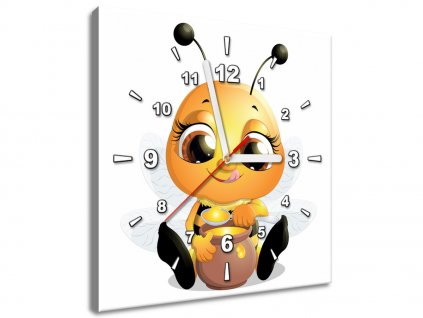 Obraz s hodinami Včelka s mediky (Velikost 30 x 30 cm)