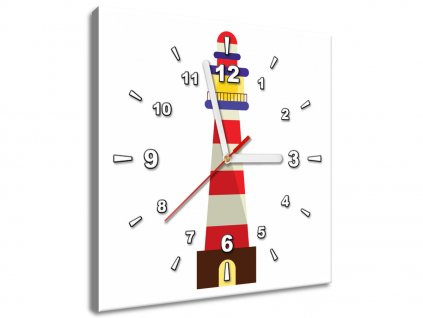 Obraz s hodinami Barevný maják (Velikost 30 x 30 cm)