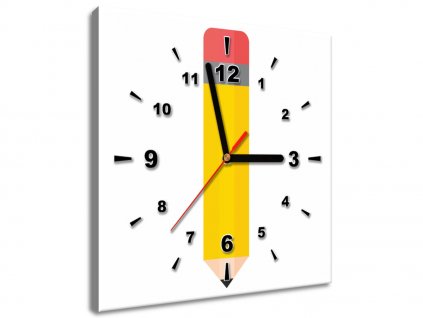 Obraz s hodinami Tužka (Velikost 30 x 30 cm)