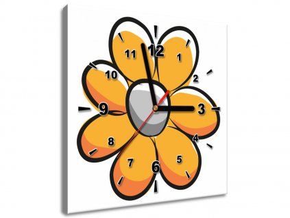 Obraz s hodinami Žlutý kvítek (Velikost 30 x 30 cm)