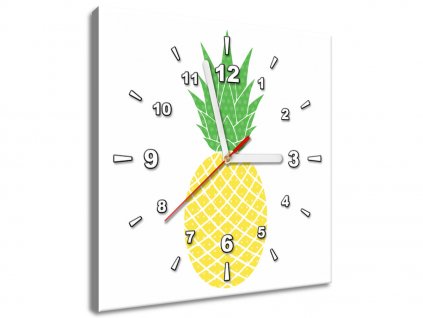 Obraz s hodinami Ananas (Velikost 30 x 30 cm)