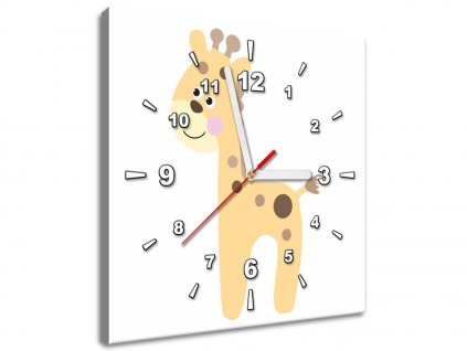 Obraz s hodinami Žirafa (Velikost 30 x 30 cm)