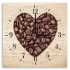 Hodiny na zeď Coffee Bean Heart