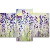 Obraz na plátně Fialové a modré květy - 3 dílný