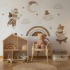 Dětská nálepka na zeď Stories from the wonderland - liška, medvídek, obláčky a měsíc