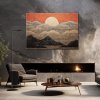 Obraz na plátně Slunce, mraky a hory v Japonsku