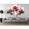 Ručně malovaný obraz Červené Vlčí máky - 5 dílný