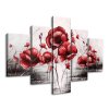 Ručně malovaný obraz Červené Vlčí máky - 5 dílný