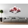Ručně malovaný obraz Červené Vlčí máky - 5 dílný