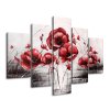 Ručně malovaný obraz Červené Vlčí máky - 5 dílný