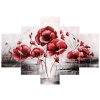 Ručně malovaný obraz Červené Vlčí máky - 5 dílný