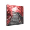 Obraz na plátně Schody v červeném lese