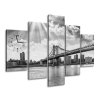 Obraz s hodinami Brooklyn New York - 5 dílný