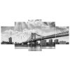 Obraz s hodinami Brooklyn New York - 5 dílný