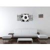 Obraz s hodinami Fotbalový míč - 3 dílný
