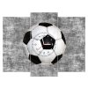 Obraz s hodinami Fotbalový míč - 3 dílný