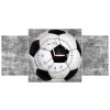 Obraz s hodinami Fotbalový míč - 3 dílný