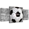 Obraz s hodinami Fotbalový míč - 3 dílný