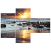 Obraz s hodinami Západ slunce nad oceánem - 3 dílný