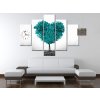 Obraz s hodinami Tyrkysový strom lásky - 5 dílný