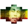 Obraz s hodinami Legendární Bob Marley - 5 dílný