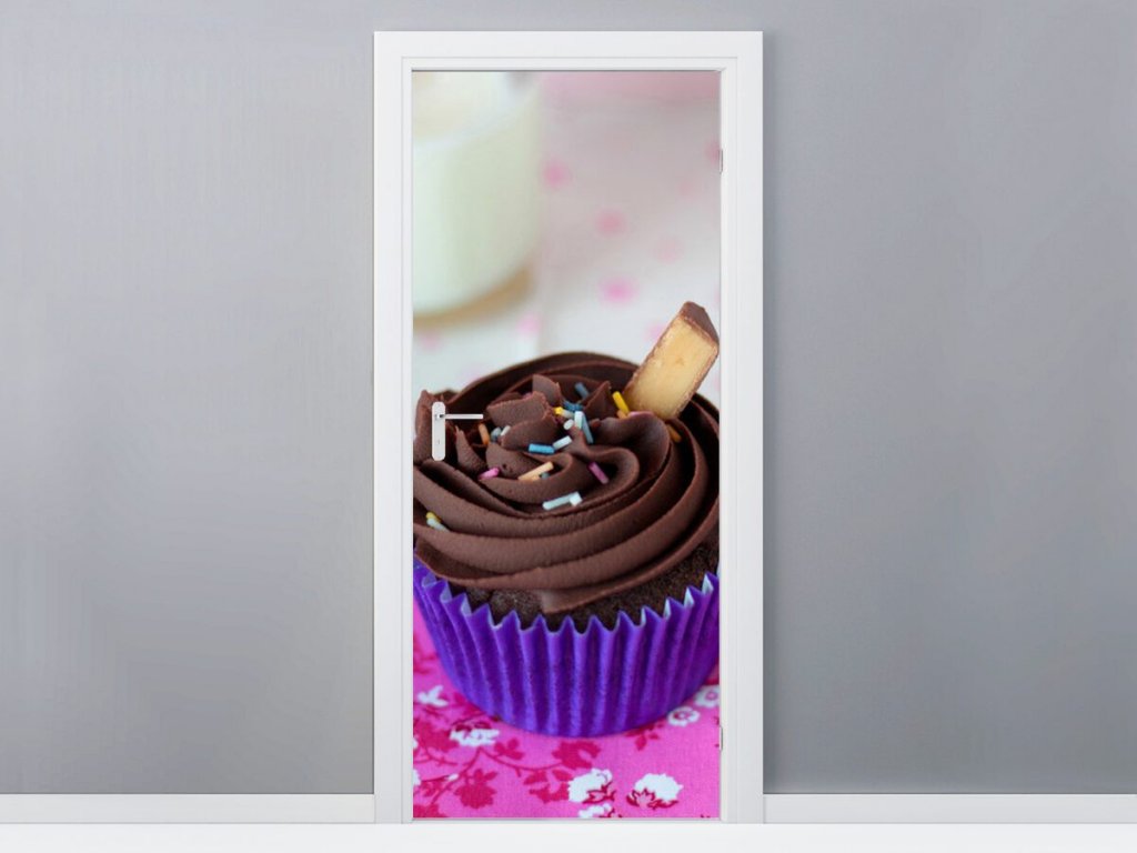 Öntapadó ajtómatrica Csokoládés muffin 95x205cm  + Ajándék