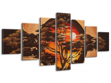 7 részes kézzel festett kép Szférikus fa