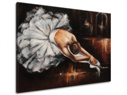 Kézzel festett kép Balett-táncosnő bemelegítése