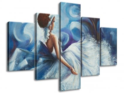 Kézzel festett kép Gyönyörű nő tánc közben 150x105cm + Ajándék