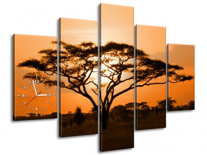 5 részes órás falikép Gyönyörű afrikai táj