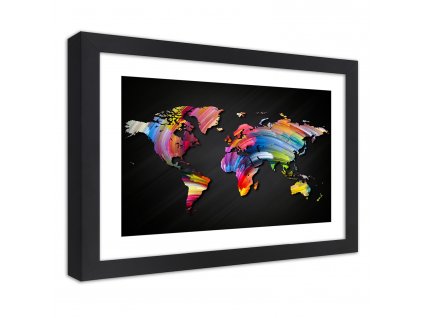 Poszter Világtérkép különbözo színekben
