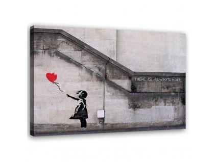 Vászonkép Banksy falfestmény lány lufival