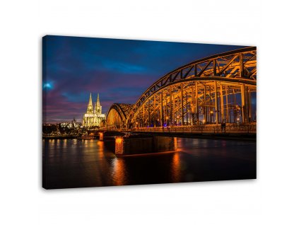 Vászonkép Híd és katedrális Kölnben