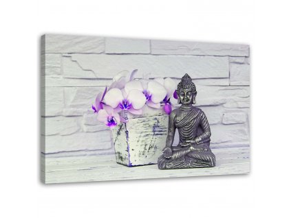 Vászonkép Buddha virággal