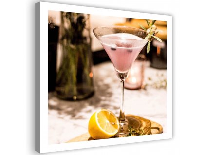 Vászonkép Italos pohár rózsaszín itallal
