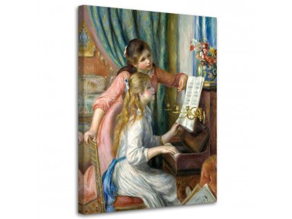 Vászonkép Lányok a zongoránál - Pierre Auguste Renoir, reprodukció
