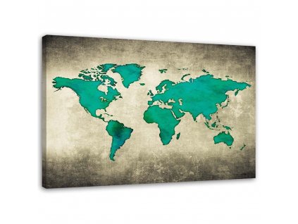 Vászonkép Zöld világtérkép