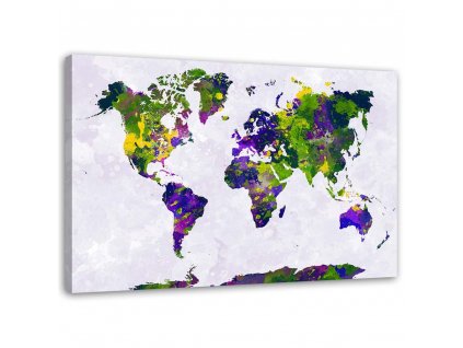 Vászonkép Festett világtérkép