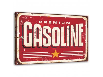 Vászonkép Tábla retro benzin