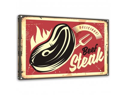 Vászonkép Tábla retro steakhouse