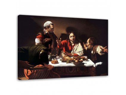 Vászonkép Vacsora az emmauszi vacsoránál - Michelangelo Merisi da Caravaggio, reprodukció