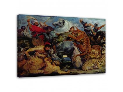 Vászonkép Vadászat a tigrisre - Peter Paul Rubens, reprodukció