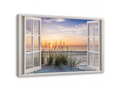 Vászonkép Ablak a tengerpartra nézo ablak