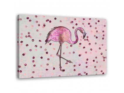 Vászonkép Flamingó pöttyös háttéren - Andrea Haase