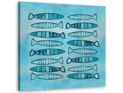 Vászonkép Mint a kézzel festett kék halak - Andrea Haase