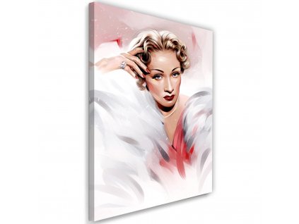 Vászonkép Marlene Dietrich fehér bundában - Dmitry Belov