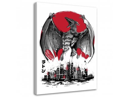 Vászonkép Godzilla, szárnyas szörny - Dr.Monekers
